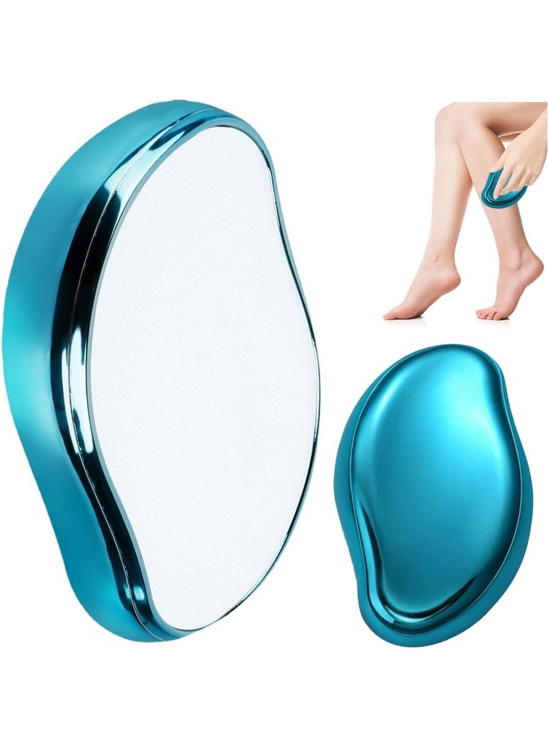 Crystal Hair Eraser for Women and Men, Reusable Crystal Hair Remover Magic Painless Exfoliation Hair Removal Tool, Magic Hair Eraser for Back Arms Legs - Blue - Image 1